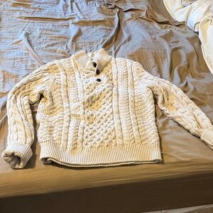 LL Bean Cream fishman men’s sweater